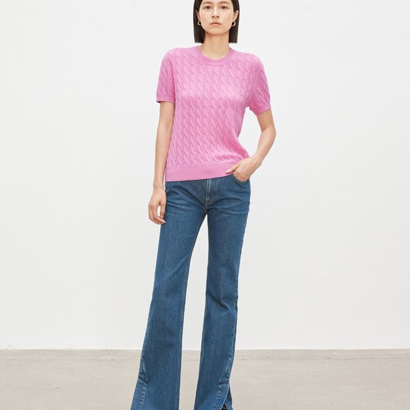 CHICJOC Women 100% Cashmere sweater in rose pink size 40 - Picture 5 of 15